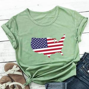 T-shirts pour femmes drapeau américain coton femmes t-shirt unisexe drôle été décontracté à manches courtes haut 4 juillet chemise vacances t-shirt