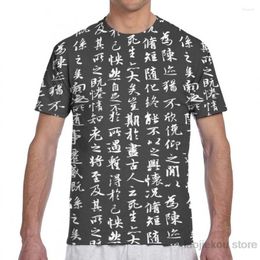 T-shirts pour femmes anciennes chinois calligraphie noirs t-shirt femme partout la mode imprimée chemise garçon tops t-shirts à manches courtes