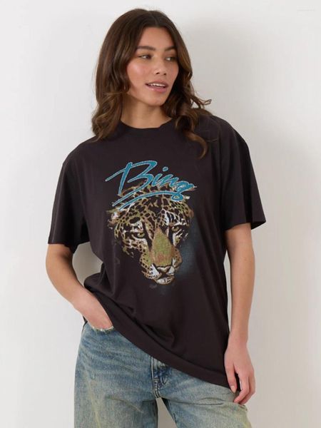 Camisetas con gráficos de animales para mujer, ropa de verano, camiseta de manga corta estética Vintage, ropa de calle, camisetas de moda para mujer 2024