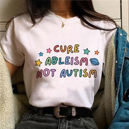 T-shirts pour femmes chemises autistes Femmes harajuku graphiste tshirt feme y2k vêtements
