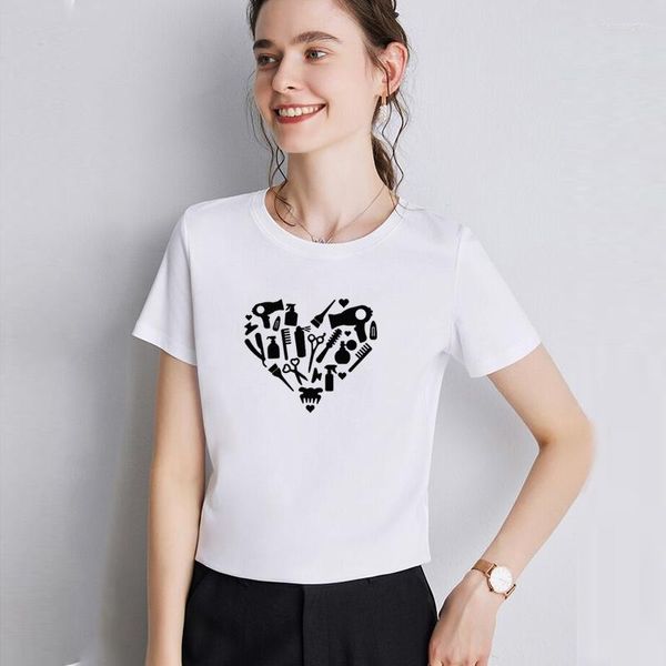 T-shirts pour femmes barbier décontracté à manches courtes chemise esthétique femmes t-shirt hauts à la mode été haute qualité T-shirts vêtements pour coiffeur