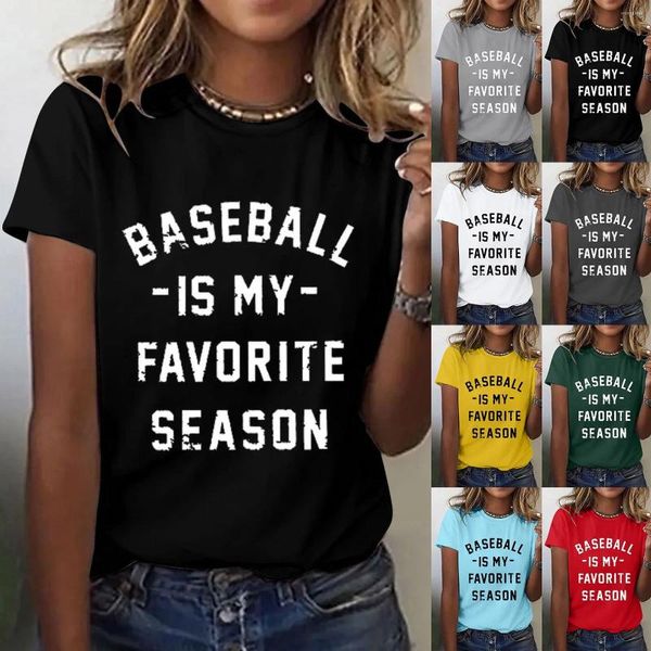 Camisetas para mujer Baseball Is My Womens Algodón Manga larga Todas las camisetas deportivas para mujeres Ajuste holgado Activo