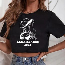 T-shirts pour femmes Beyonce Renaissance 2024 Crop Tops Gift Office O-Col