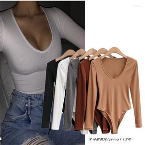 T-shirts pour femmes chemises à fond de printemps sous-vêtements d'automne sexy slim ajustement minceur grand-coll