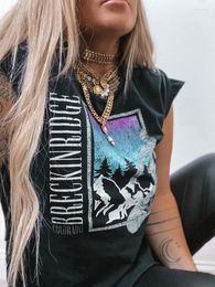 Camisetas de mujer Breckinridge In The 90's Side Slit Camisetas de mujer Drop Shoulder Summer Harajuku Loose Tee Shirt Femme Vintage Tops