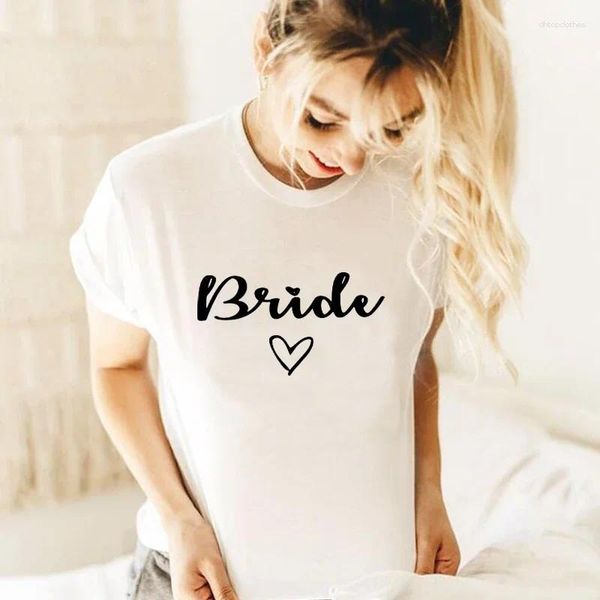 T-shirts pour femmes équipes de mariage Bridal Tops Woman Bridesmaid Bride T-shirt Cotton Tshirt Femmes Plus taille Cause Cause Bachelorette Party