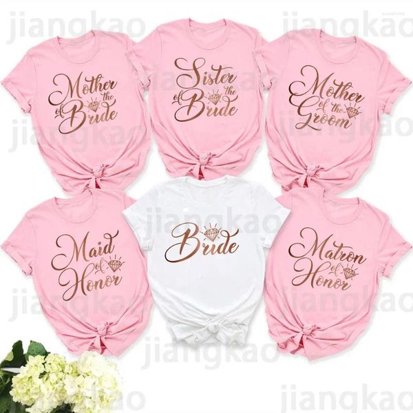 T-shirts pour femmes mariée demoiselle d'honneur demoiselle d'honneur T-shirt Matron Tee femme Bachelorette hauts fête nuptiale douche cadeau