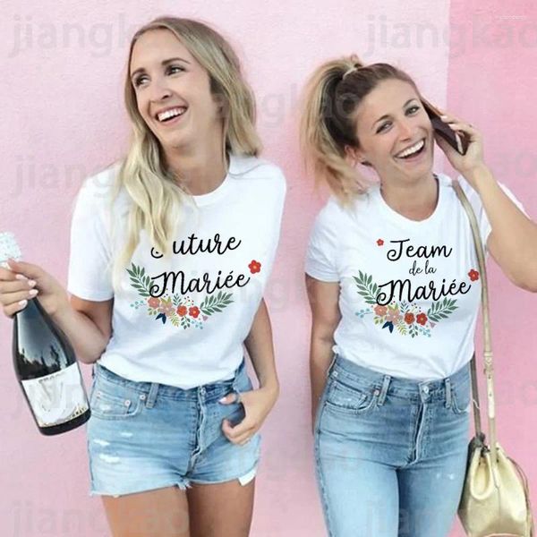 T-shirts féminins Équipe de mariée T-shirt T-shirt Bachelorette Party Shirt Shower Tshirt Bridesmaid Group Top Tentifit Vêtements