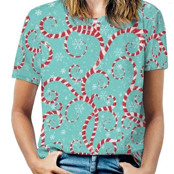 T-shirts de femmes Candy Cane Twist T-shirt T-shirt