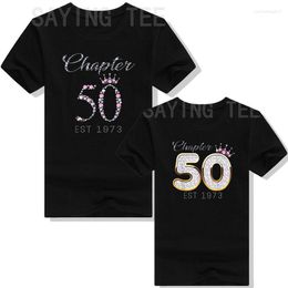 Camisetas de mujer Capítulo 50 EST 1973 Camiseta de 50 cumpleaños para mujer Camiseta Día de la madre Regalos de mamá Regalo de mamá Ropa linda de un año