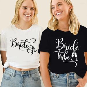 T-shirts de femmes Cheers Blouses graphiques Tribe Tribir T-shirt Amis de mariage Bride Tées T-T-Bachelorette Hen Party Tops Short Sleeve