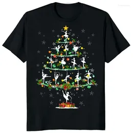 T-shirts pour femmes Arbres de Noël Danseur de ballet Imprimé Fille Chemise noire Kawaii Gymnastique Danse Amant Cadeau Tee Femme T-shirt personnalisé