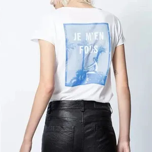 T-shirts pour femmes prix de liquidation T-shirt blanc lettre imprimée à manches courtes boutons haut pour femme T-shirt tout mathématique