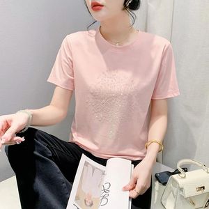 T-shirts de femmes Vêtements de mode rond coule décontracté t-shirt de coton d'été