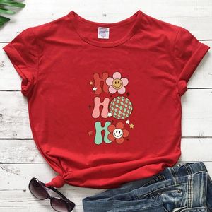 Dames T-shirts Gekleurde Kerst Ho Tshirt Vintage Dames Groovy Top T-shirt met korte mouwen