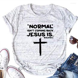 T-shirts pour femmes Coming Back Jesus Shirt Inspiration Foi Vintage Vêtements Religieux Tee Motivational Kawaii M