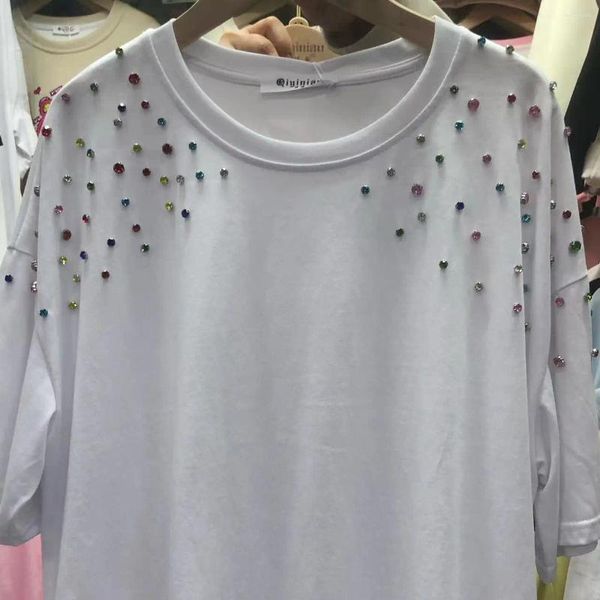T-shirts de femmes Coton Diamants colorés Tshirt à manches courtes pour femmes