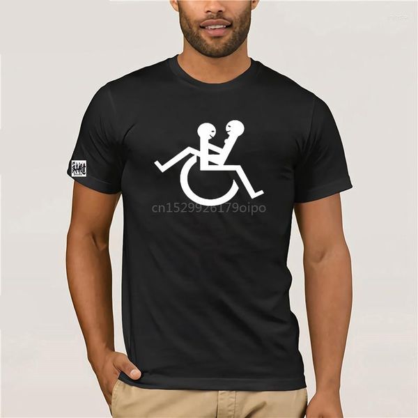 T-shirts pour femmes Chemise en coton Imprimé Handicap en fauteuil roulant Hommes Classique Confortable T-shirt d'été À manches courtes Fitness Basic Undershirt
