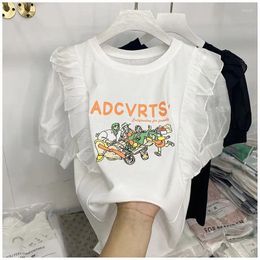 T-shirts Femmes T-shirt en coton Koren Sélection Acubi Mode Femme Blouse Y2k Top Streetwear Dames Tops pour adolescents Rave Femmes Vêtements