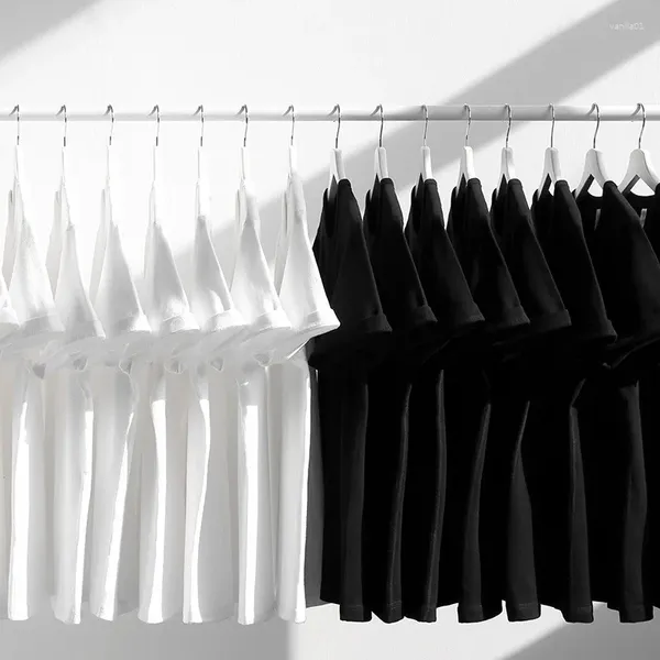 T-shirt à manches courtes en coton blanc pour femme, maillot de corps unisexe, Opaque, col rond, couleur unie