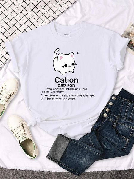 Camisetas para mujer, camiseta con estampado de gato bonito, blusas con gráficos de dibujos animados Kawaii para mujer, ropa de calle de gran tamaño, ropa Harajuku, camisa para niña 2024