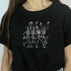 Camisetas de mujer, camiseta de esqueleto de baile de la muerte, camiseta femenina Harajuku única e impresionante, camiseta gráfica Grunge gótica, camisetas Vintage para mujer 2023