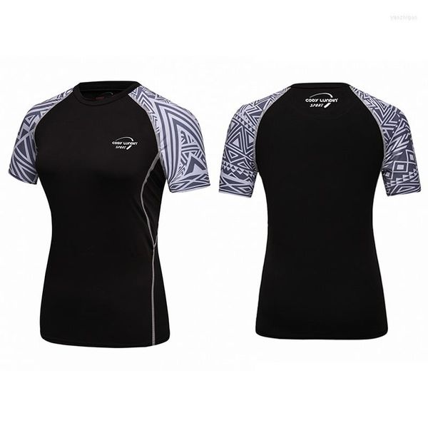 Diseño de camisetas para mujeres Sublimación Compresión de alta calidad Compresión TIGRA FEVENTA Camiseta de manga corta Rashguard Fitness Sports Yoga Camiseta diaria