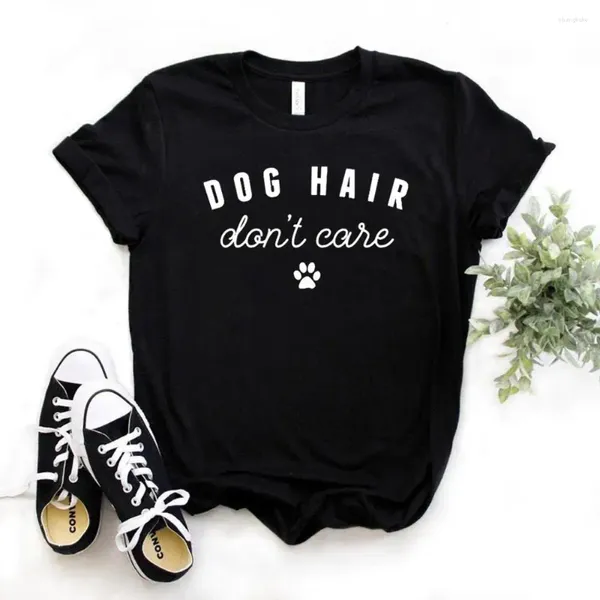 T-shirts pour femmes Chien Cheveux Ne se soucient pas Imprimer Femmes Tshirt Casual Chemise drôle pour Yong Lady Girl Top Tee 6 couleurs Drop Ship NA-417