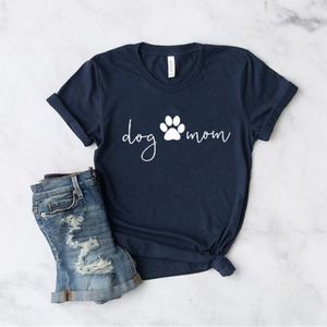 Dames t shirts honden moeder shirt bont mama grafisch voor vrouwen korte mouw top tees katoen o nek