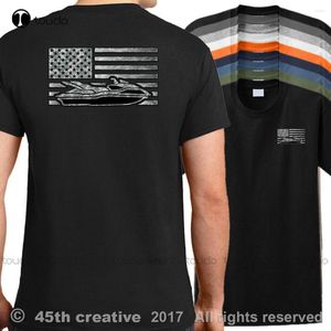 T-shirts pour femmes T-shirt de drapeau de motomarine des États-Unis à double face - American Water Sport Jet Ski Waverunner Shirt Fashion Men Design