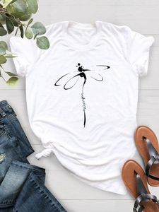 Dames T-shirts Dragonfly Style Leuke jaren 90s print t-shirts vrouwen casual vrouwelijke vrouwelijke dames met korte mouwen mode kleding kleding grafisch tee
