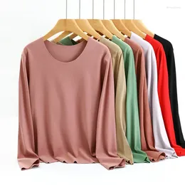 T-shirts Femmes Dralon Double Toison T-shirts T-shirts O-Cou Femmes Sous-vêtements thermiques Tops Grande Taille Hiver T-shirt chaud Intimates