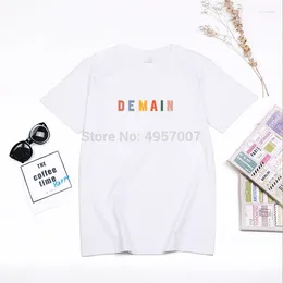 Dames T-shirts ElfStyle Katoen Dames O-hals Letter Bedrukt Shirt - 2023 Zomer Dames Tees Top Meerkleurig Optioneel