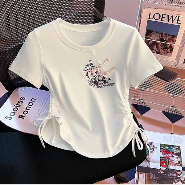T-shirts T-shirts pour femmes Harajuku Fashion serrée ajusté Spicy Girl High Street Y2K Clotht à manches courtes Summe Sum