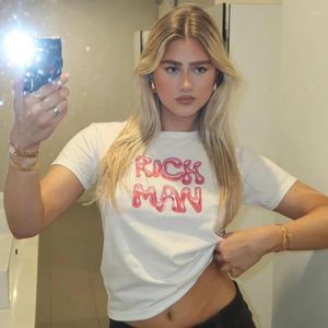 T-shirts pour femmes fée grunge harajuku y2k tops lettres imprimer vêtements femme sexy t-shirt vintage 2000s culte skinny emo bébé t-shirt