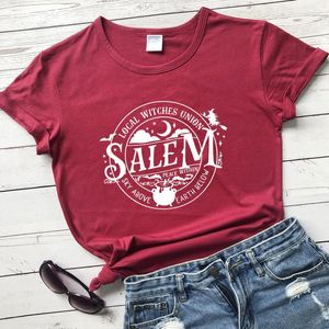 T-shirts pour femmes Mode Automne Manches courtes Graphique Basic Witch Tops Tees Local Witches Union Salem T-shirt Funny Women Halloween Party