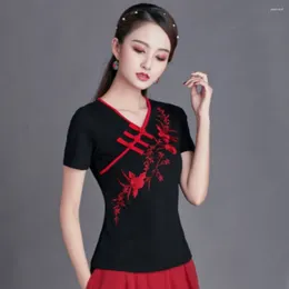 Camisetas de mujer moda Casual elegante verano bordado estilo étnico ropa de mujer para camisetas Y2k Tops ropa Vintage