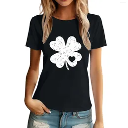 T-shirts pour femmes mode décontracté de la Saint-Patrick T-shirt T-shirt Crewneck Pullover à manches courtes Top Ropa de Mujer Roupas Feminina Tops