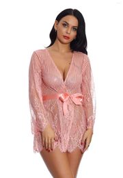 Camisetas de las mujeres Fashion Pajamas de verano Retro Sexy Deep V Shoelace Camisco de la casa de la casa del baño