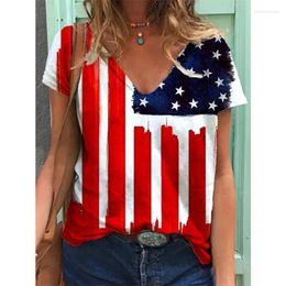 T-shirts pour femmes Fashion Street Trend T-shirt Top 2023 Womens V-cou Impression numérique 3D Casual T-shirts Loose Short Sleeve Pull Tee