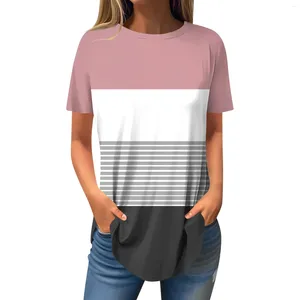T-shirts pour femmes sweat-shirt de couleur bloque de couleur imprime