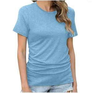 T-shirts pour femmes mode V-colmes en V courts t-shirts décontractés à manches courtes t-shirts blusa mujer moda 2024 roupas plus taille féminino