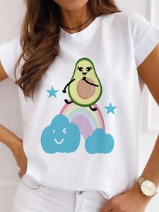 Dames t shirts mode dames t-shirts cartoon kawaii avocado print tops tee grafisch shirt zwart 90s meisje meisjes t-shirt