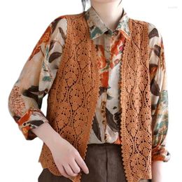 Dames T -shirts Modieuze gehaakte zomer Top Open Front Cardigan Outerwear Shawl voor vrouwen