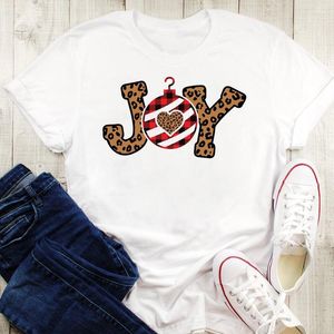 Dames t shirts vrouwelijk shirt t-shirt dames grafische luipaard letters schattig 90s short mouw vrolijk kerstdruk tops tees kleding