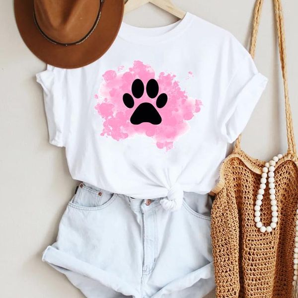 T-shirts femme t-shirts femme vêtements T-Shirt femmes dessin animé chien belle aquarelle 90 s tendance été dame impression T-shirt haut graphique