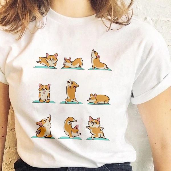 Camisetas para mujer, camiseta divertida de Fitness para perro, camiseta de manga corta Harajuku a la moda para mujer, camiseta Hipster blanca, camisetas para mujer, ropa de verano