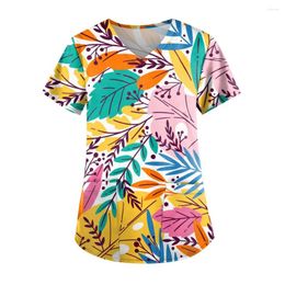 Dames t shirts voor vrouw shirt abstracte top tie-dye kleding uniform tops geschilderd patroon t-shirt sky t-shirts sterrenstelsel pocket tees