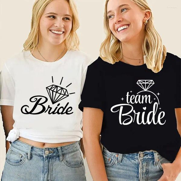 Camisetas para mujeres amigos blusas de boda de novia Equipo de novia Camiseta Bachelorette Hen Fiest Tes Graphic Y2K Tops Estopulación Estética