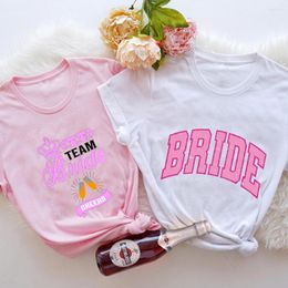 Vrouwen T-shirts Vrienden Team Bruid Squad Vrijgezellenfeest Tees Bruidsmeisje Kroon Grafische Bruids Kip T-shirts Tops